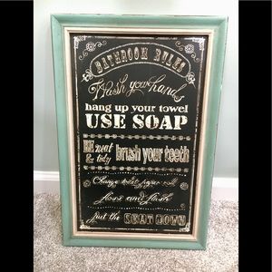 Bathroom Rules sign